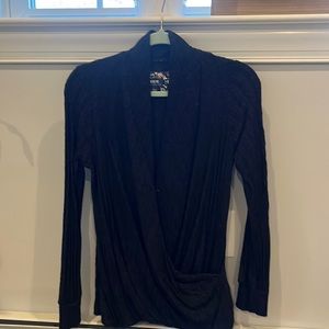 Dark Gray wrap shirt- Anthropology